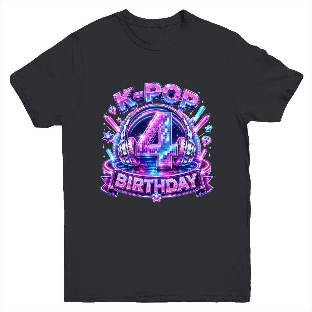 K-Pop 4Th Birthday Girl Kpop 4 Year Old Korean Music Lovers Youth Shirt | siriusteestore