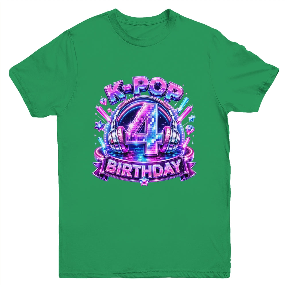 K-Pop 4Th Birthday Girl Kpop 4 Year Old Korean Music Lovers Youth Shirt | siriusteestore