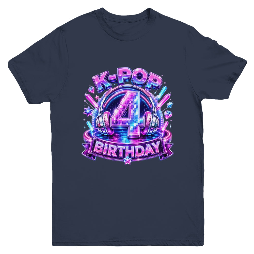K-Pop 4Th Birthday Girl Kpop 4 Year Old Korean Music Lovers Youth Shirt | siriusteestore