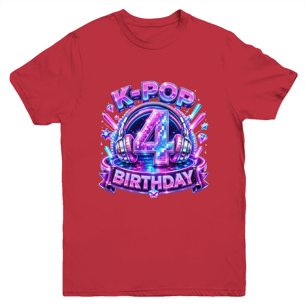 K-Pop 4Th Birthday Girl Kpop 4 Year Old Korean Music Lovers Youth Shirt | siriusteestore