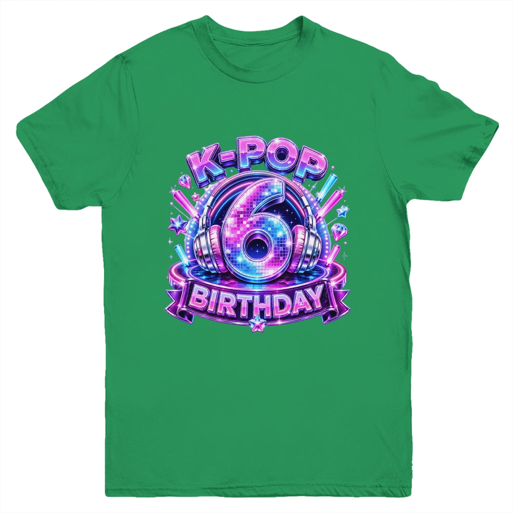 K-Pop 6Th Birthday Girl Kpop 6 Year Old Korean Music Lovers Youth Shirt | siriusteestore