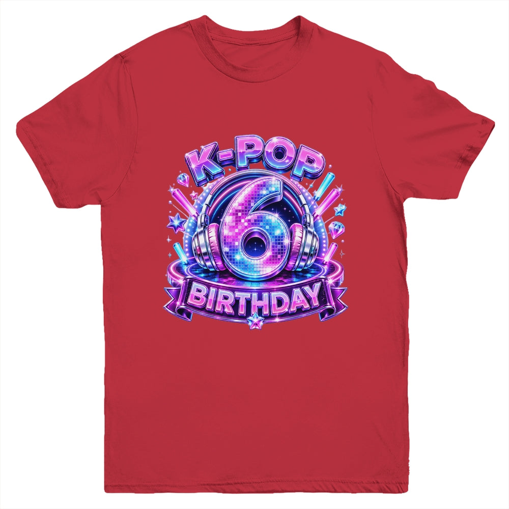 K-Pop 6Th Birthday Girl Kpop 6 Year Old Korean Music Lovers Youth Shirt | siriusteestore