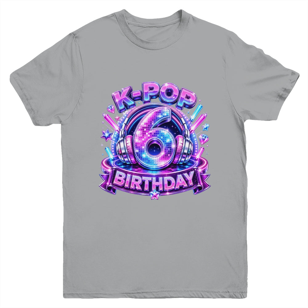 K-Pop 6Th Birthday Girl Kpop 6 Year Old Korean Music Lovers Youth Shirt | siriusteestore
