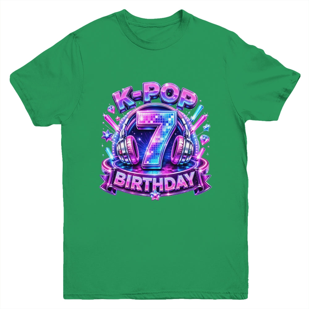K-Pop 7Th Birthday Girl Kpop 7 Year Old Korean Music Lovers Youth Shirt | siriusteestore