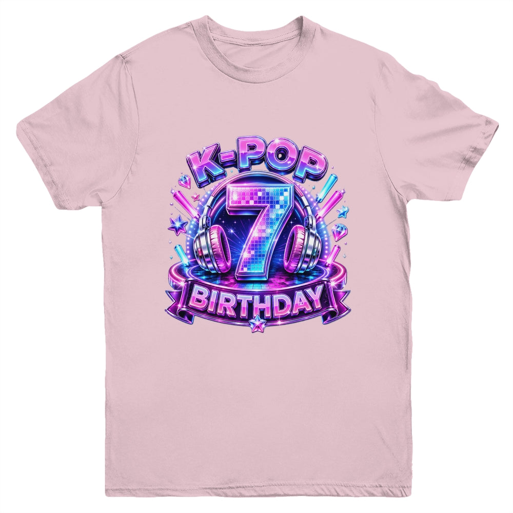 K-Pop 7Th Birthday Girl Kpop 7 Year Old Korean Music Lovers Youth Shirt | siriusteestore
