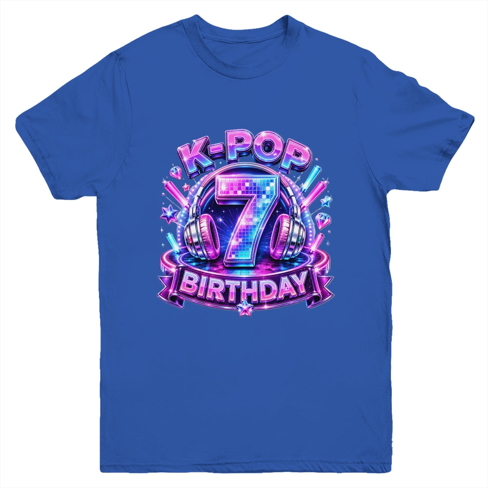 K-Pop 7Th Birthday Girl Kpop 7 Year Old Korean Music Lovers Youth Shirt | siriusteestore