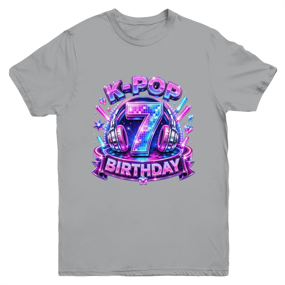 K-Pop 7Th Birthday Girl Kpop 7 Year Old Korean Music Lovers Youth Shirt | siriusteestore