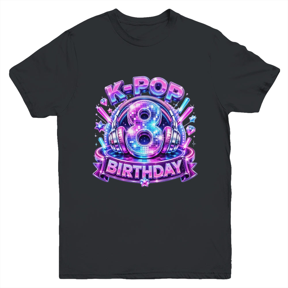 K-Pop 8Th Birthday Girl Kpop 8 Year Old Korean Music Lovers Youth Shirt | siriusteestore