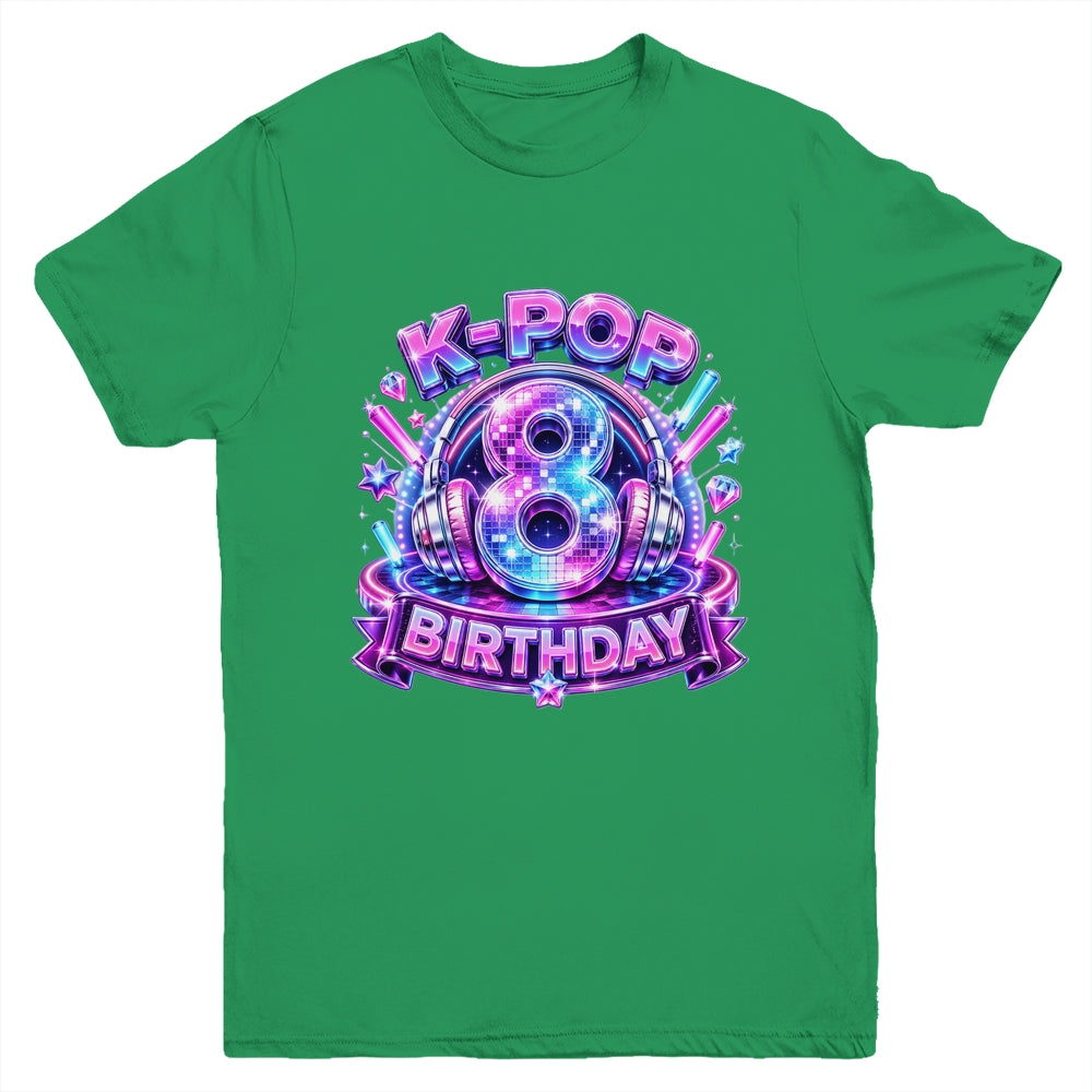 K-Pop 8Th Birthday Girl Kpop 8 Year Old Korean Music Lovers Youth Shirt | siriusteestore