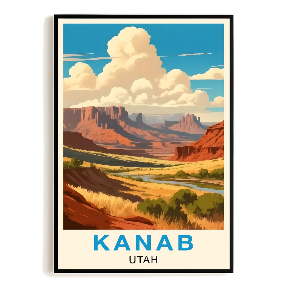 Kanab Utah Travel Poster Vintage Majestic Souvenir Wall Art Landscape Print Painting Picture For Home Room Living Room Office Bedroom Aesthetic Decor Unframed | siriusteestore