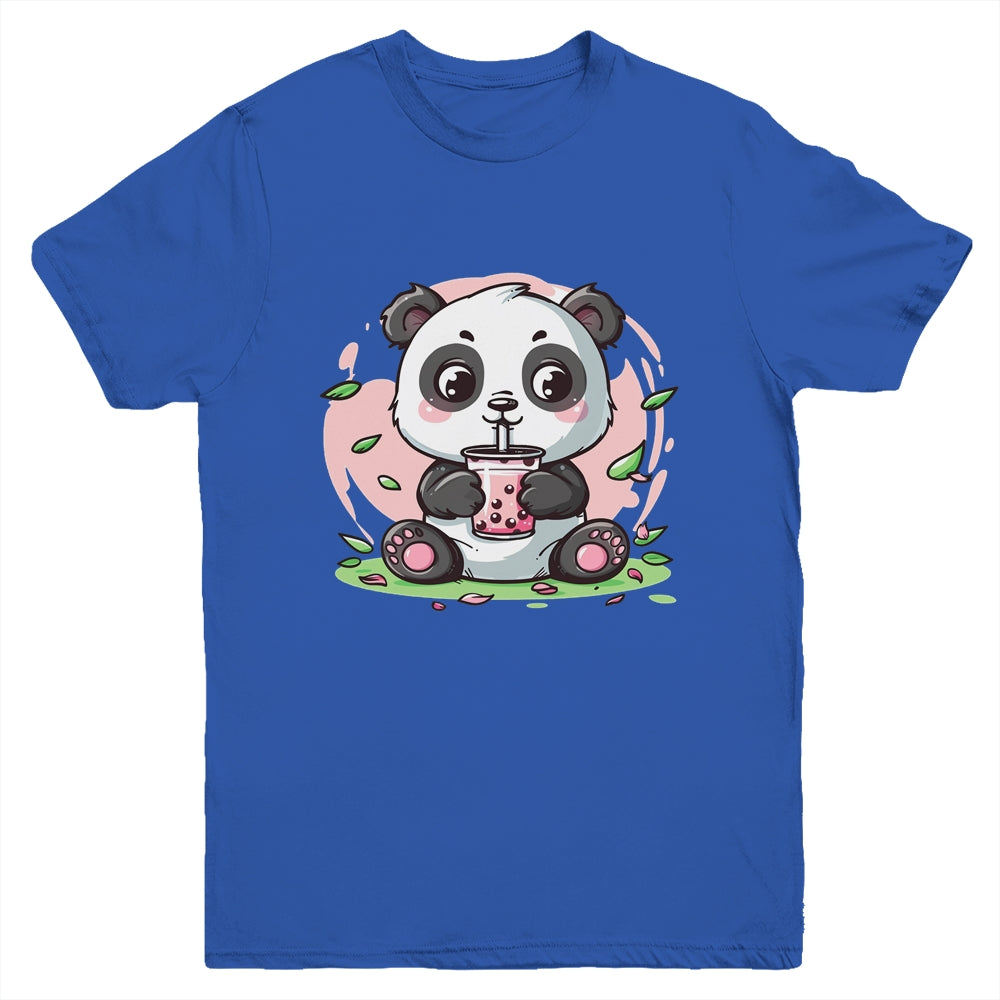 Kawaii Cute Anime Panda Drinking Bubble Boba Tea Girls Youth Shirt | siriusteestore