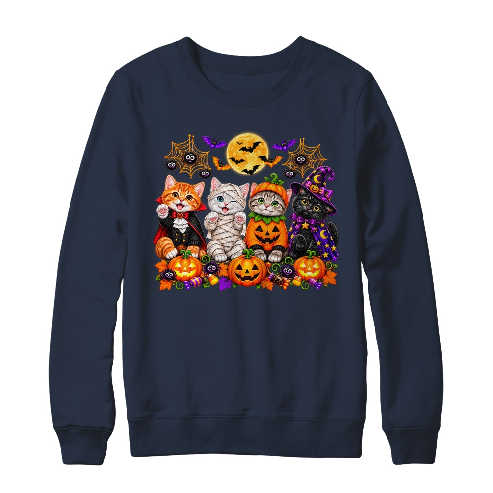 Kawaii Halloween Cat Lovers Cute Spooky Kittens Women Girls Shirt & Sweatshirt | siriusteestore
