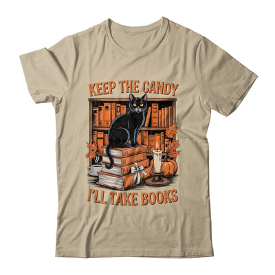 Keep The Candy I'll Take Books Lover Halloween Cat Teacher Shirt & Sweatshirt | siriusteestore