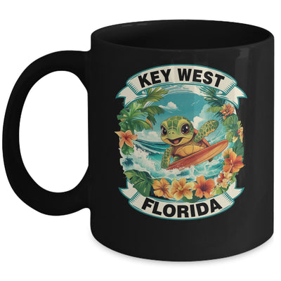 Key West Florida Cute Sea Turtle Surfing Summer Vacation Mug | siriusteestore