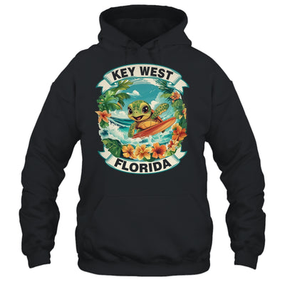 Key West Florida Cute Sea Turtle Surfing Summer Vacation Shirt & Tank Top | siriusteestore