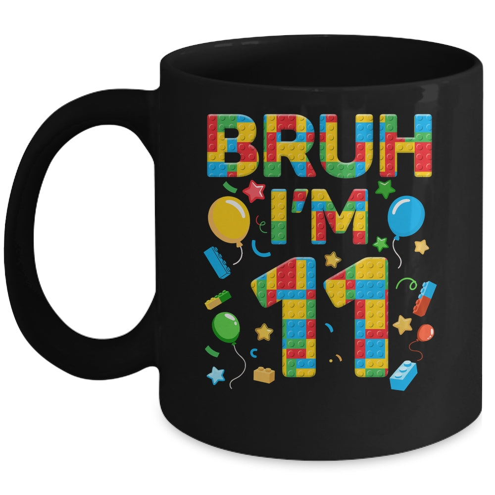 Kids 11 Year Old Building Blocks Bruh 11th Birthday Boy Mug | siriusteestore