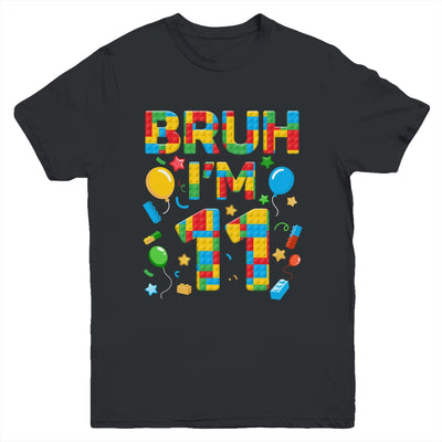 Kids 11 Year Old Building Blocks Bruh 11th Birthday Boy Youth Shirt | siriusteestore