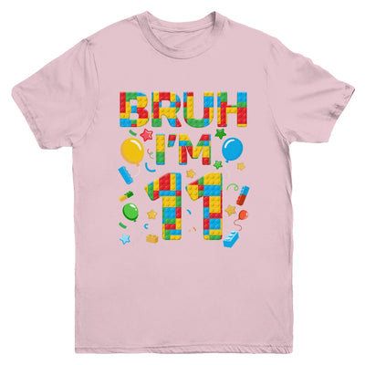 Kids 11 Year Old Building Blocks Bruh 11th Birthday Boy Youth Shirt | siriusteestore