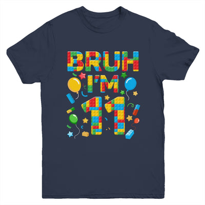 Kids 11 Year Old Building Blocks Bruh 11th Birthday Boy Youth Shirt | siriusteestore