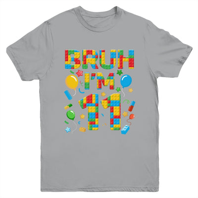 Kids 11 Year Old Building Blocks Bruh 11th Birthday Boy Youth Shirt | siriusteestore