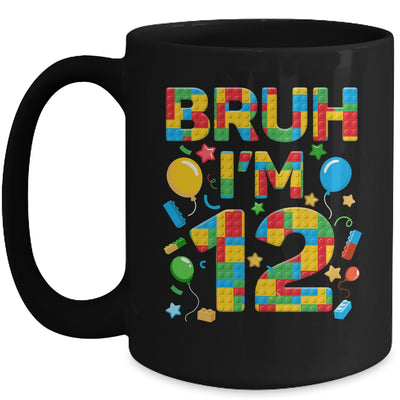 Kids 12 Year Old Building Blocks Bruh 12th Birthday Boy Mug | siriusteestore