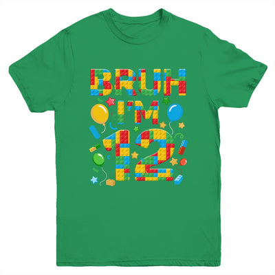 Kids 12 Year Old Building Blocks Bruh 12th Birthday Boy Youth Shirt | siriusteestore