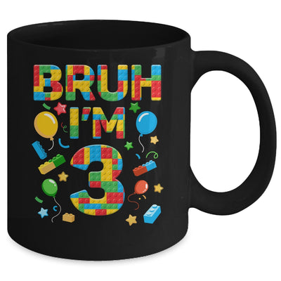 Kids 3 Year Old Building Blocks Bruh 3rd Birthday Boy Mug | siriusteestore
