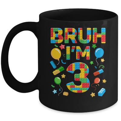 Kids 3 Year Old Building Blocks Bruh 3rd Birthday Boy Mug | siriusteestore