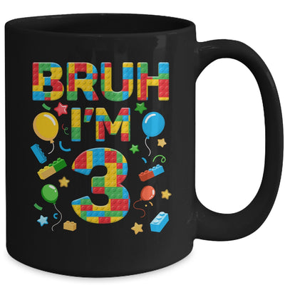 Kids 3 Year Old Building Blocks Bruh 3rd Birthday Boy Mug | siriusteestore