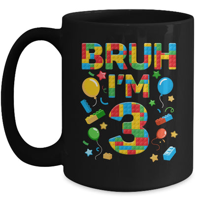 Kids 3 Year Old Building Blocks Bruh 3rd Birthday Boy Mug | siriusteestore