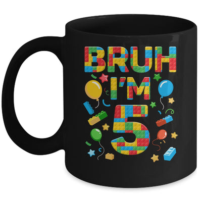 Kids 5 Year Old Building Blocks Bruh 5th Birthday Boy Mug | siriusteestore