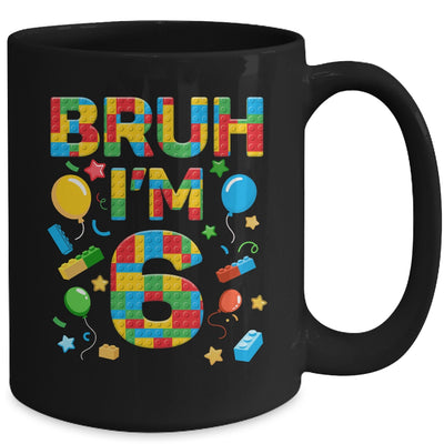 Kids 6 Year Old Building Blocks Bruh 6th Birthday Boy Mug | siriusteestore