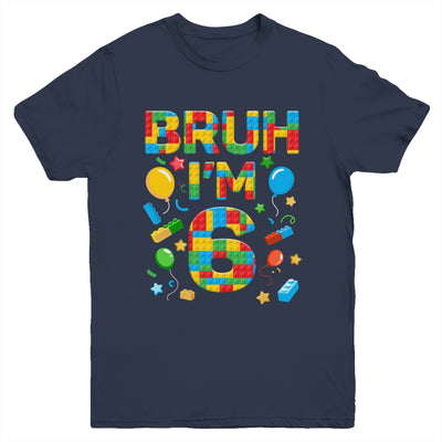 Kids 6 Year Old Building Blocks Bruh 6th Birthday Boy Youth Shirt | siriusteestore