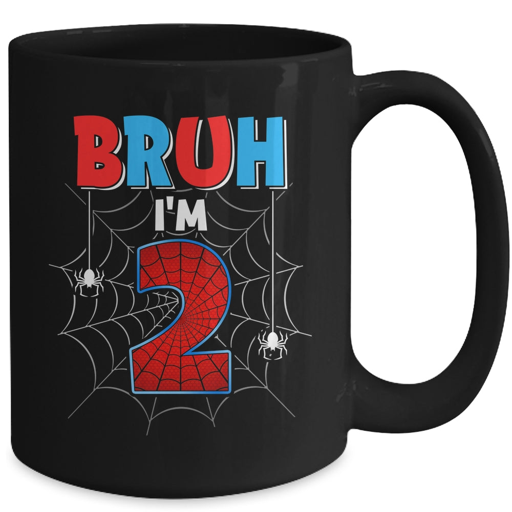 Kids Bruh I'm 2 Year Old It's My 2nd Birthday Boy Spider Mug | siriusteestore