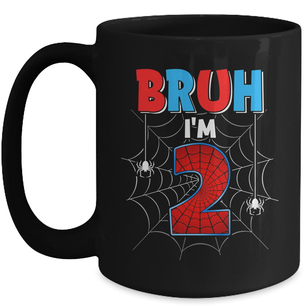 Kids Bruh I'm 2 Year Old It's My 2nd Birthday Boy Spider Mug | siriusteestore
