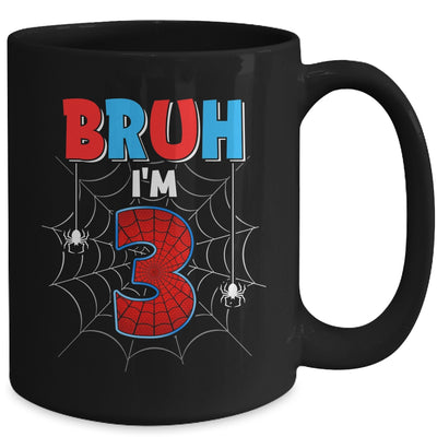 Kids Bruh I'm 3 Year Old It's My 3rd Birthday Boy Spider Mug | siriusteestore