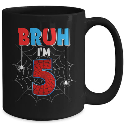 Kids Bruh I'm 5 Year Old It's My 5th Birthday Boy Spider Mug | siriusteestore