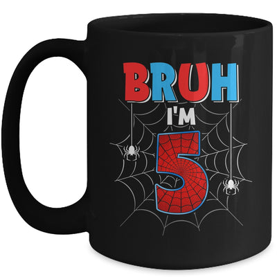 Kids Bruh I'm 5 Year Old It's My 5th Birthday Boy Spider Mug | siriusteestore