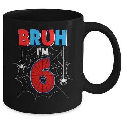 Kids Bruh I'm 6 Year Old It's My 6th Birthday Boy Spider Mug | siriusteestore