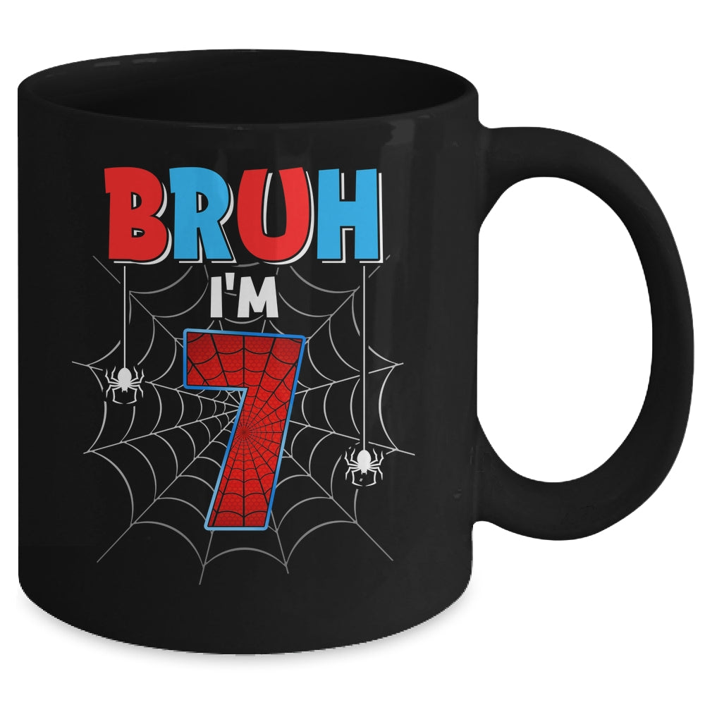 Kids Bruh I'm 7 Year Old It's My 7th Birthday Boy Spider Mug | siriusteestore