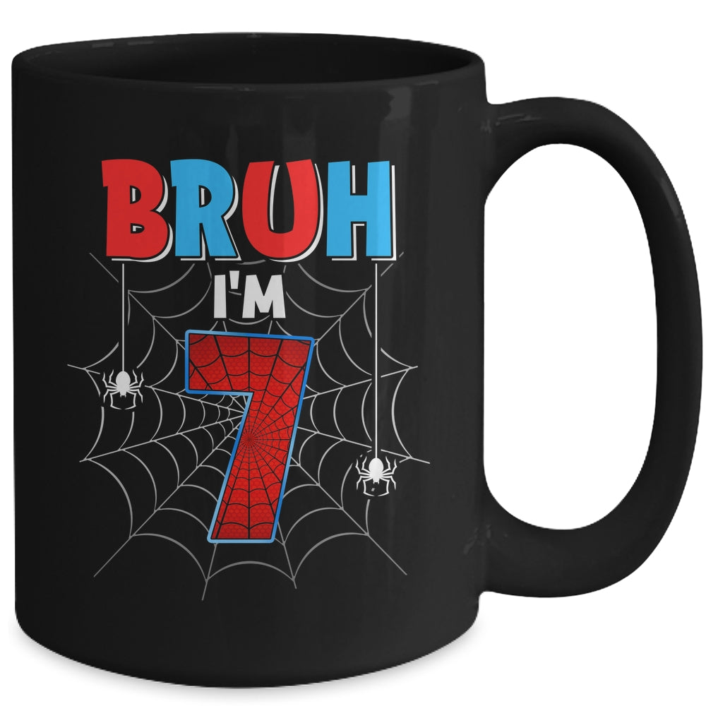Kids Bruh I'm 7 Year Old It's My 7th Birthday Boy Spider Mug | siriusteestore