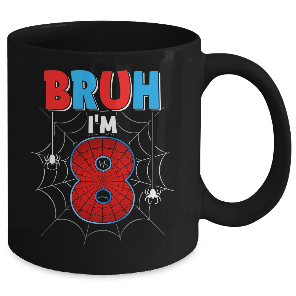 Kids Bruh I'm 8 Year Old It's My 8th Birthday Boy Spider Mug | siriusteestore