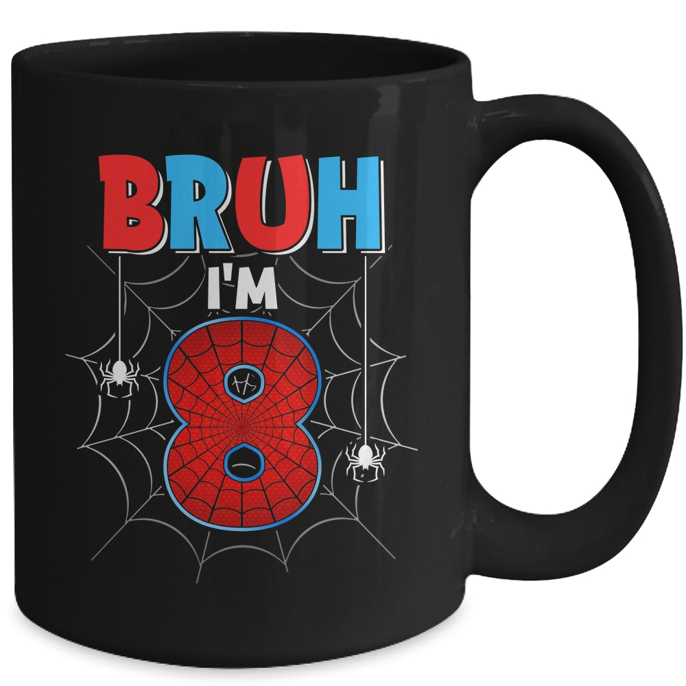 Kids Bruh I'm 8 Year Old It's My 8th Birthday Boy Spider Mug | siriusteestore