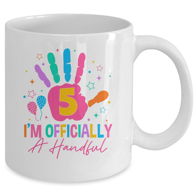 Kids I'm Officially A Handful Five 5th Birthday Girls Boys Mug | siriusteestore