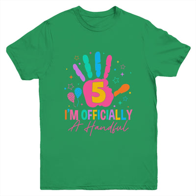 Kids I'm Officially A Handful Five 5th Birthday Girls Boys Youth Shirt | siriusteestore