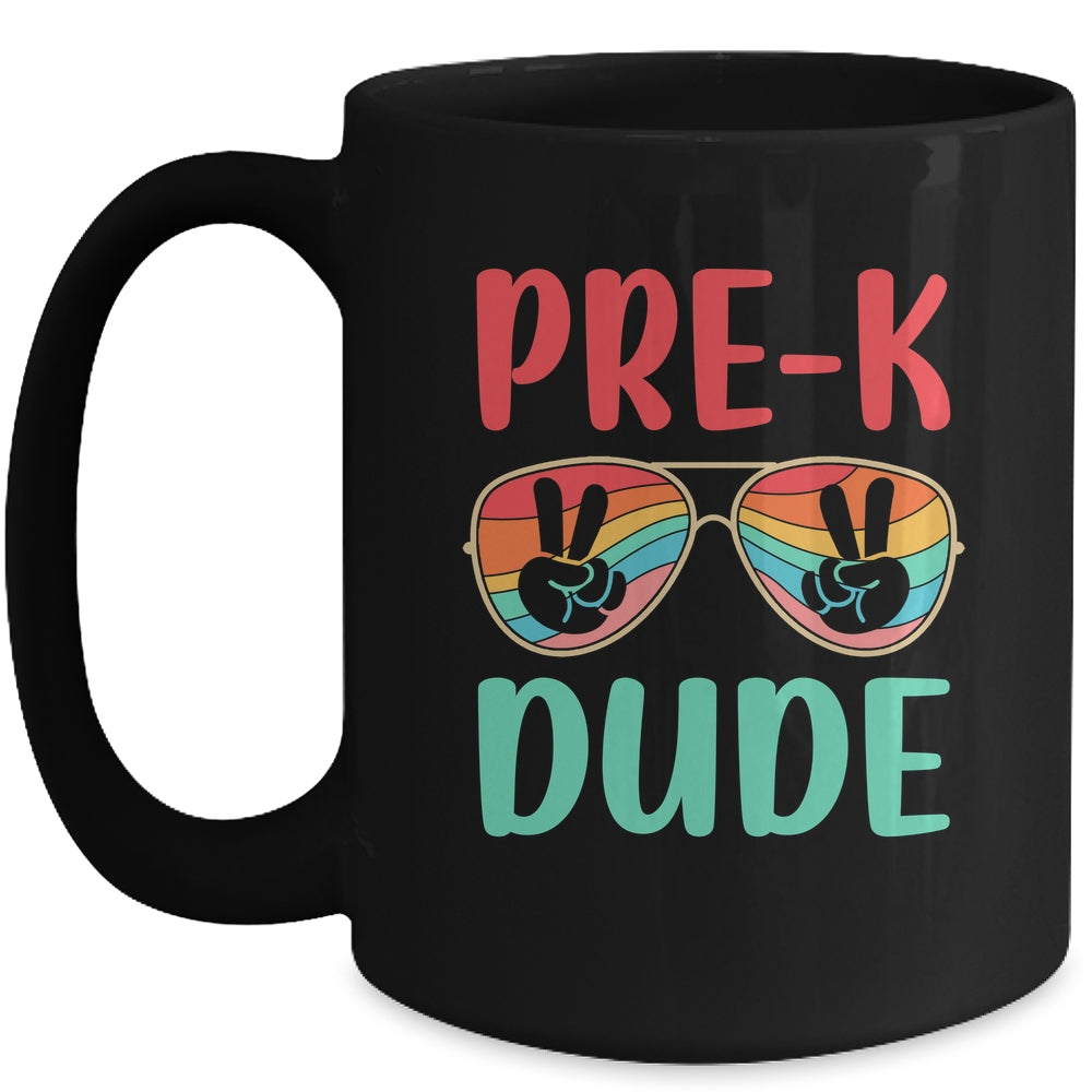 Kids Pre-K Dude Kids First Day Of Preschool Vintage Mug | siriusteestore