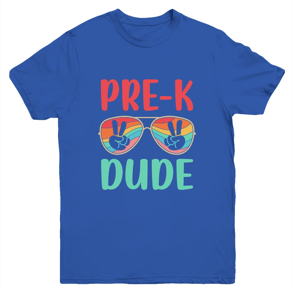 Kids Pre-K Dude Kids First Day Of Preschool Vintage Youth Shirt | siriusteestore