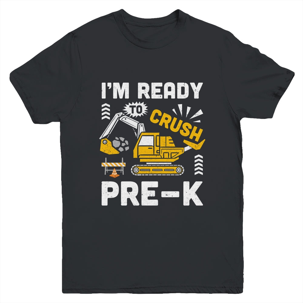 Kids Ready To Crush Preschool Pre-K Construction Truck Boys Youth Shirt | siriusteestore