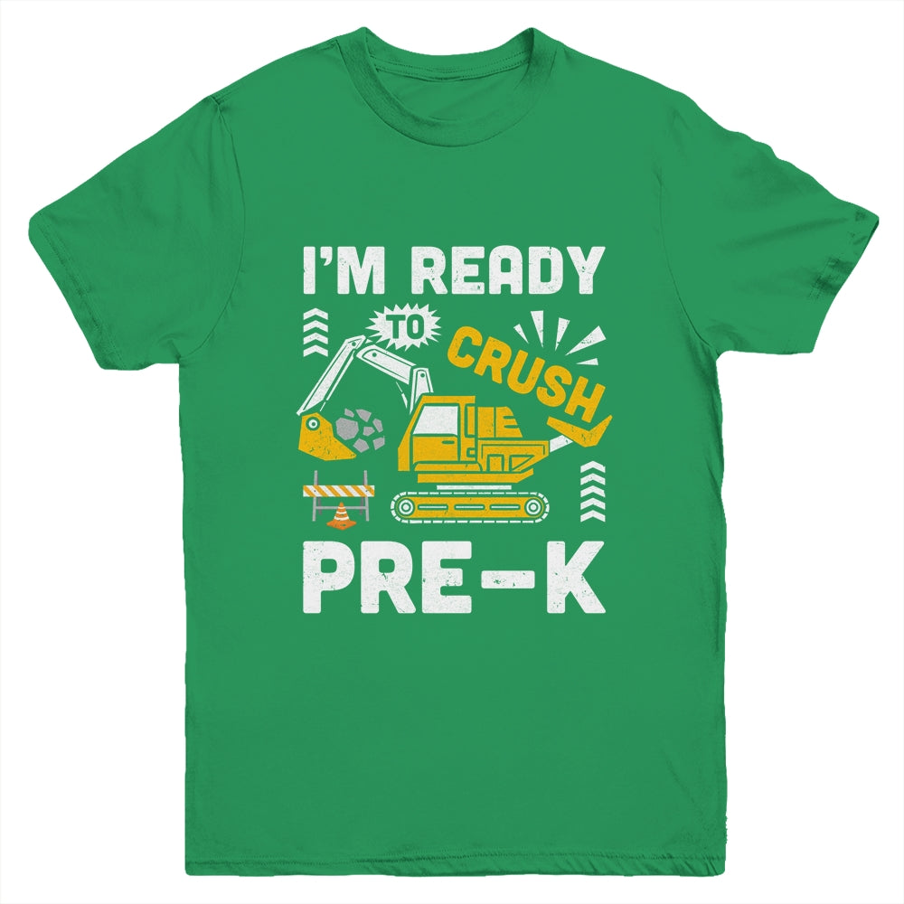 Kids Ready To Crush Preschool Pre-K Construction Truck Boys Youth Shirt | siriusteestore