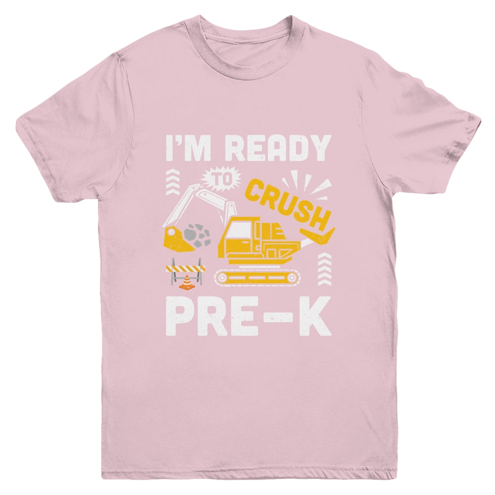 Kids Ready To Crush Preschool Pre-K Construction Truck Boys Youth Shirt | siriusteestore